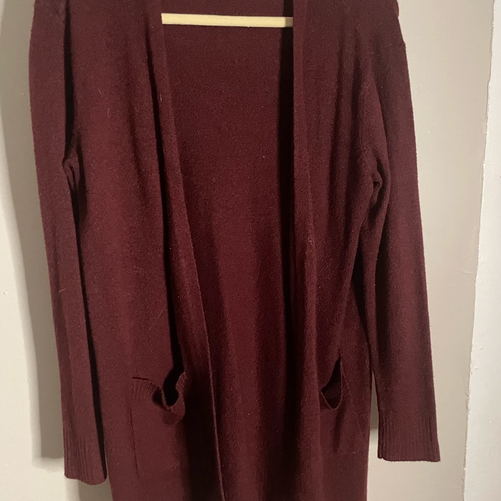 Long Maroon Cardigan